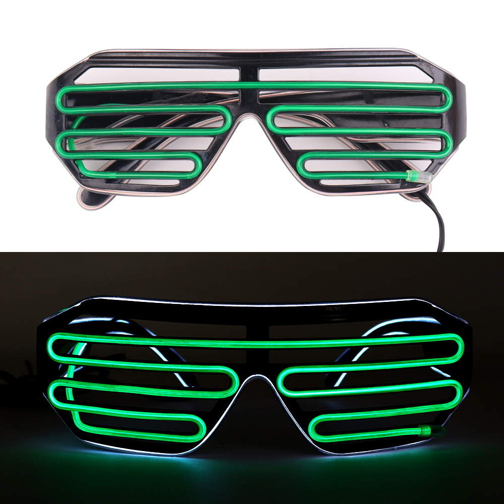 Glow in the Dark Wireless Led Light up Glasses Dancing Halloween Club Prop Pink Green Orange Plastic Blinds Glasses