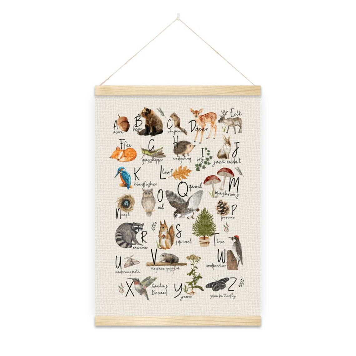  Educational Woodland Alphabet Poster