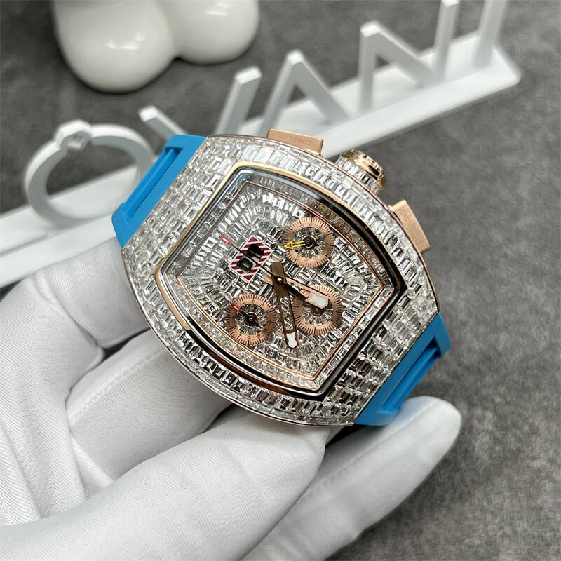 Brand: Richard Mille Model: RM011 Material: 18K rose gold set with natural diamonds (9k.14k gold/and lab-grown diamonds and Moissanite are available) Diameter: 40mm Movement: Imitation movement For pricing and more please contact my team