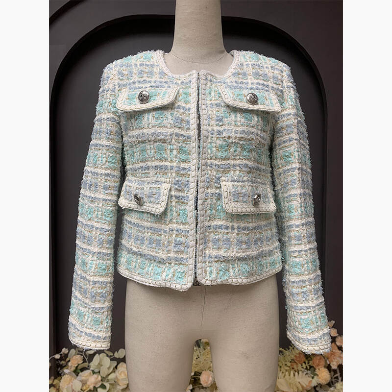 Tweed coat women's luxury coat jacket