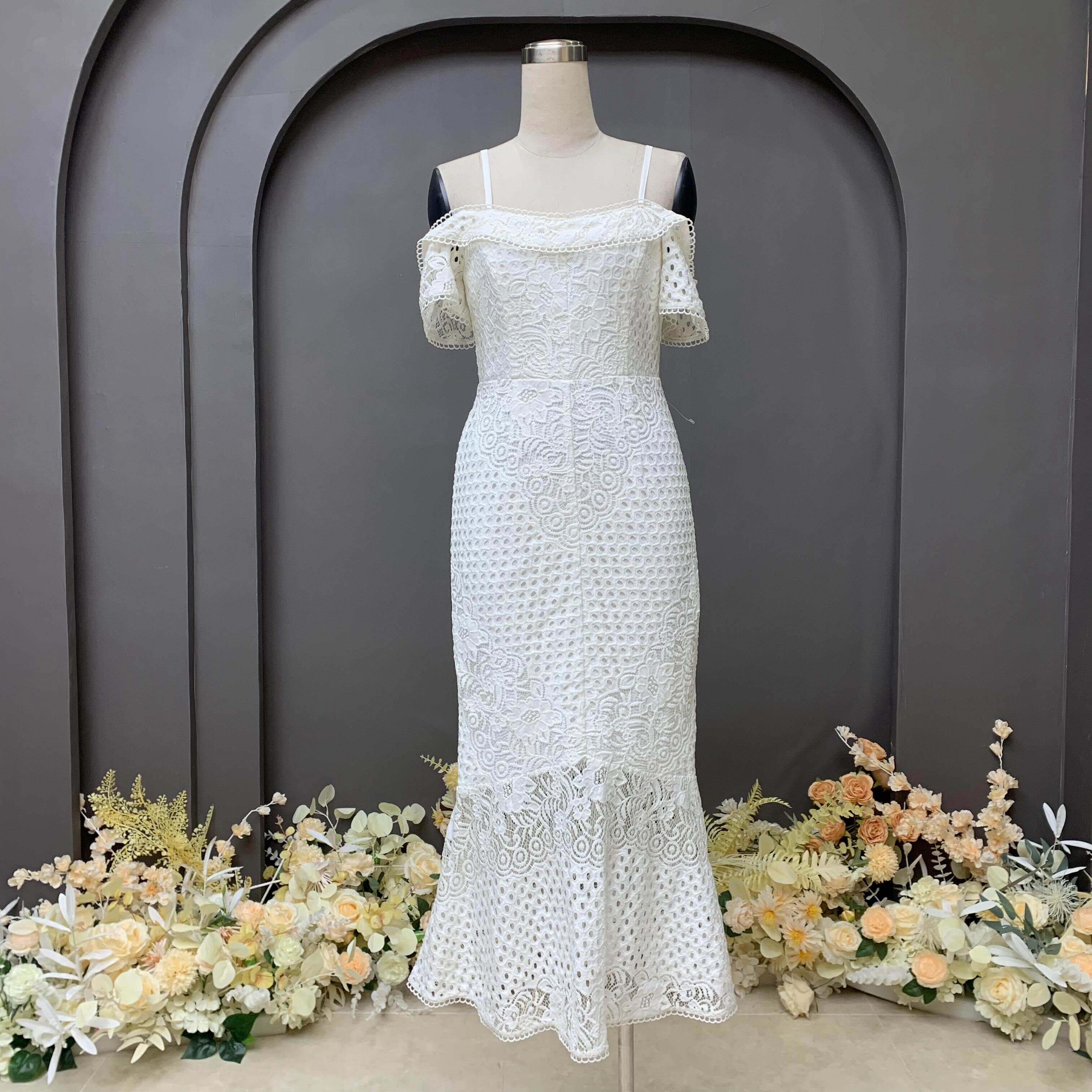 Floral lace mermaid design casual dress