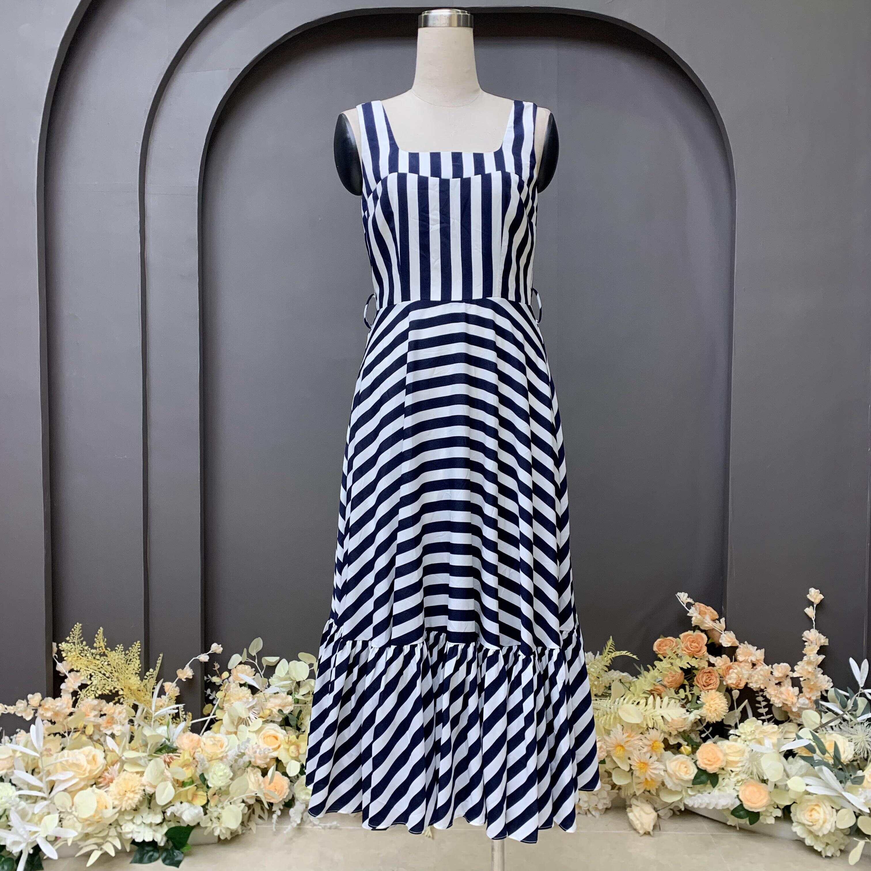 Stripe print casual dress