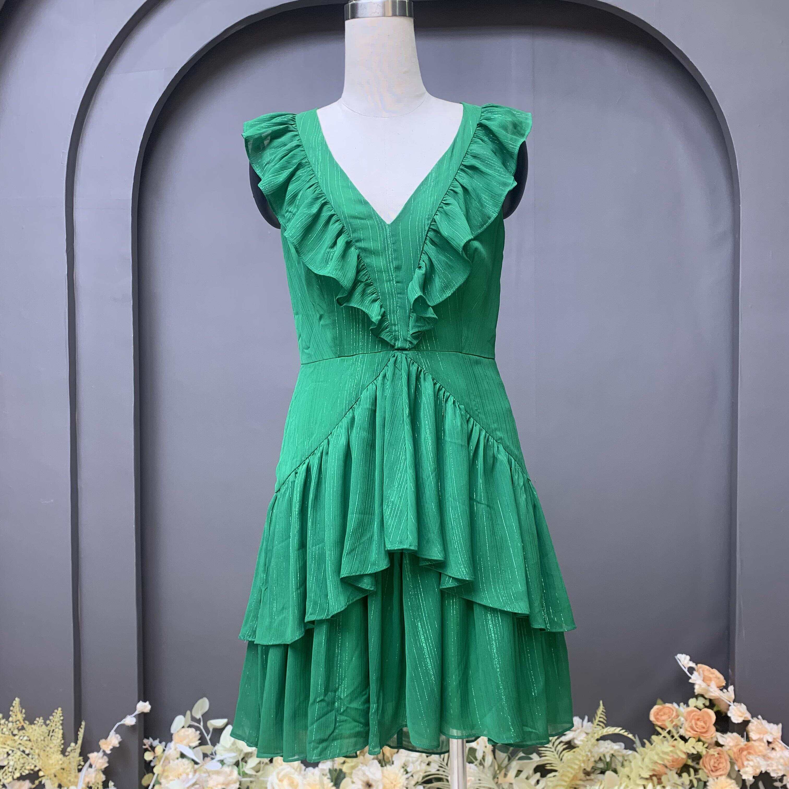 Sweat heart neckline ruffle casual dress