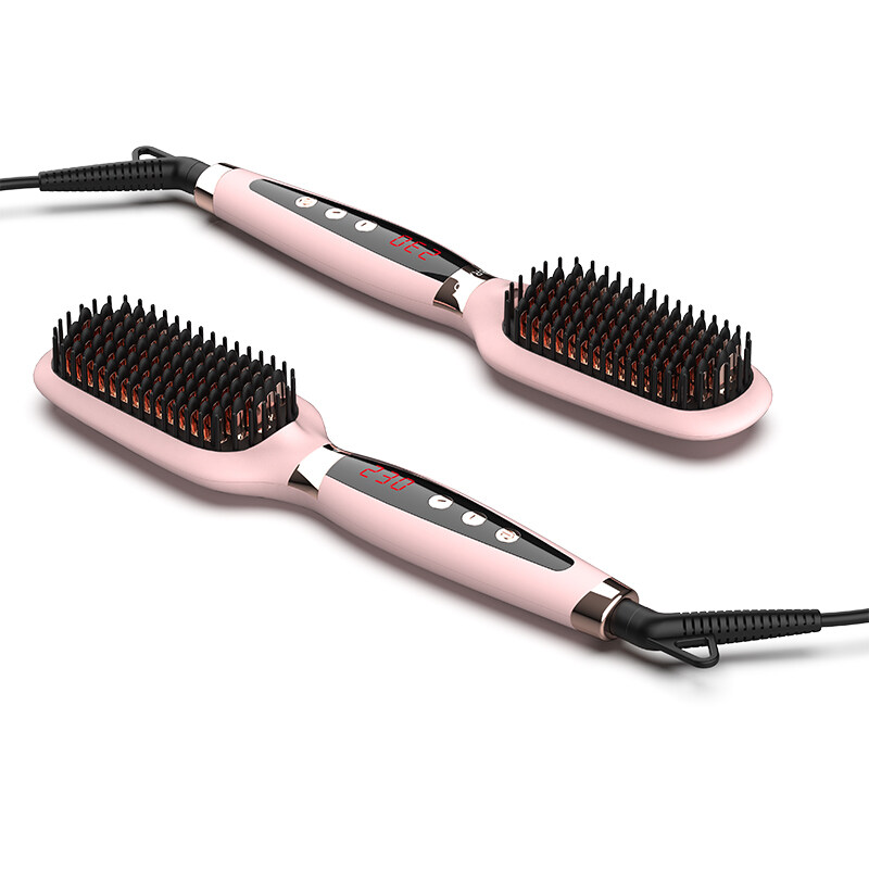 Professional Ionic Hair Straightener, Electric Hair Straightener Brush,Hair Straightener Brush Straightening Comb With Anti-Scald