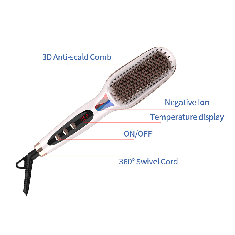 ceramic infrared hair straightener professional brush