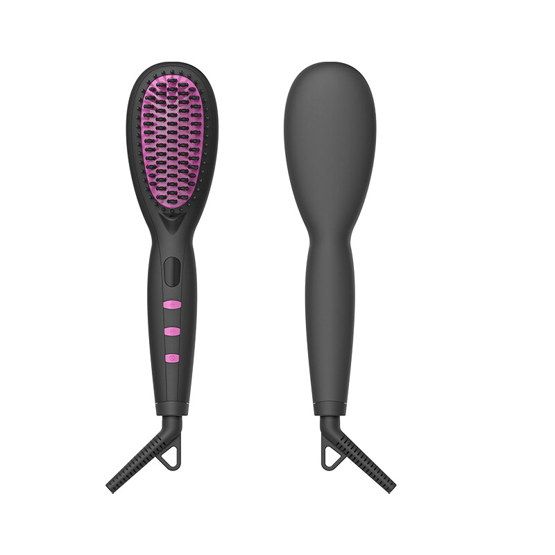 Electric Hair Brush Curler Straightener Styler,Custom Ceramic Heated Electric Hair Straightener Brush