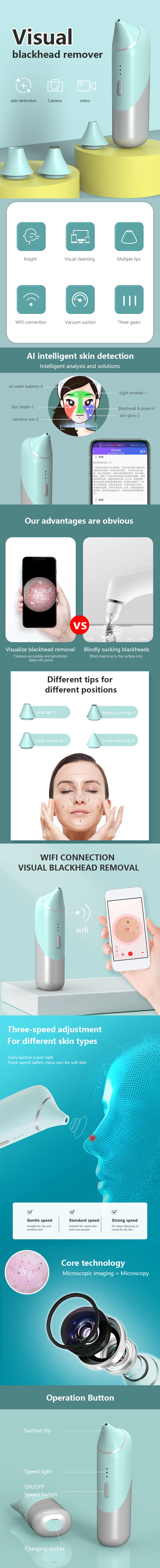 Rechargeable Electric Blackhead Grease Pores Clean Beauty Instrument Supplier