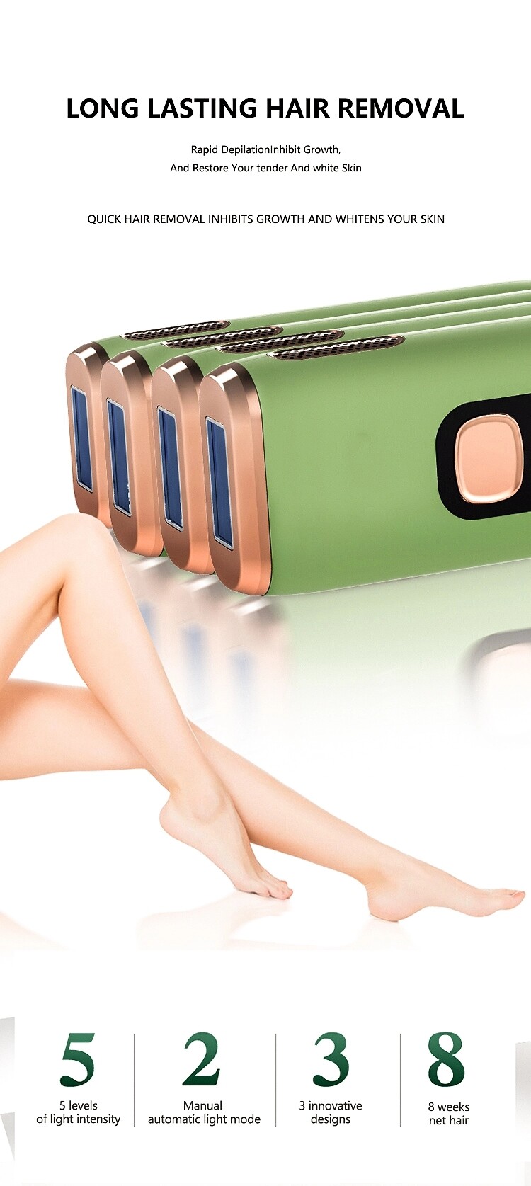 ipl laser permanent painless hair removal at home device