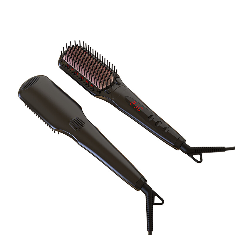 Otomatik kızılötesi saç fırçası düzleştirici, taşınabilir elektrikli iyonik sıcak saç fırçası, profesyonel 2'de 1 saç düzleştirici üreticisi