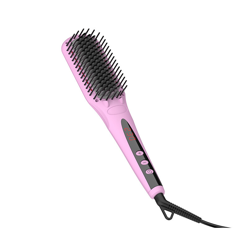 Arrendedor de cepillo para cabello infrarrojo automático, cepillo para el cabello caliente iónico eléctrico portátil, profesional 2 en 1 alisador de cabello
