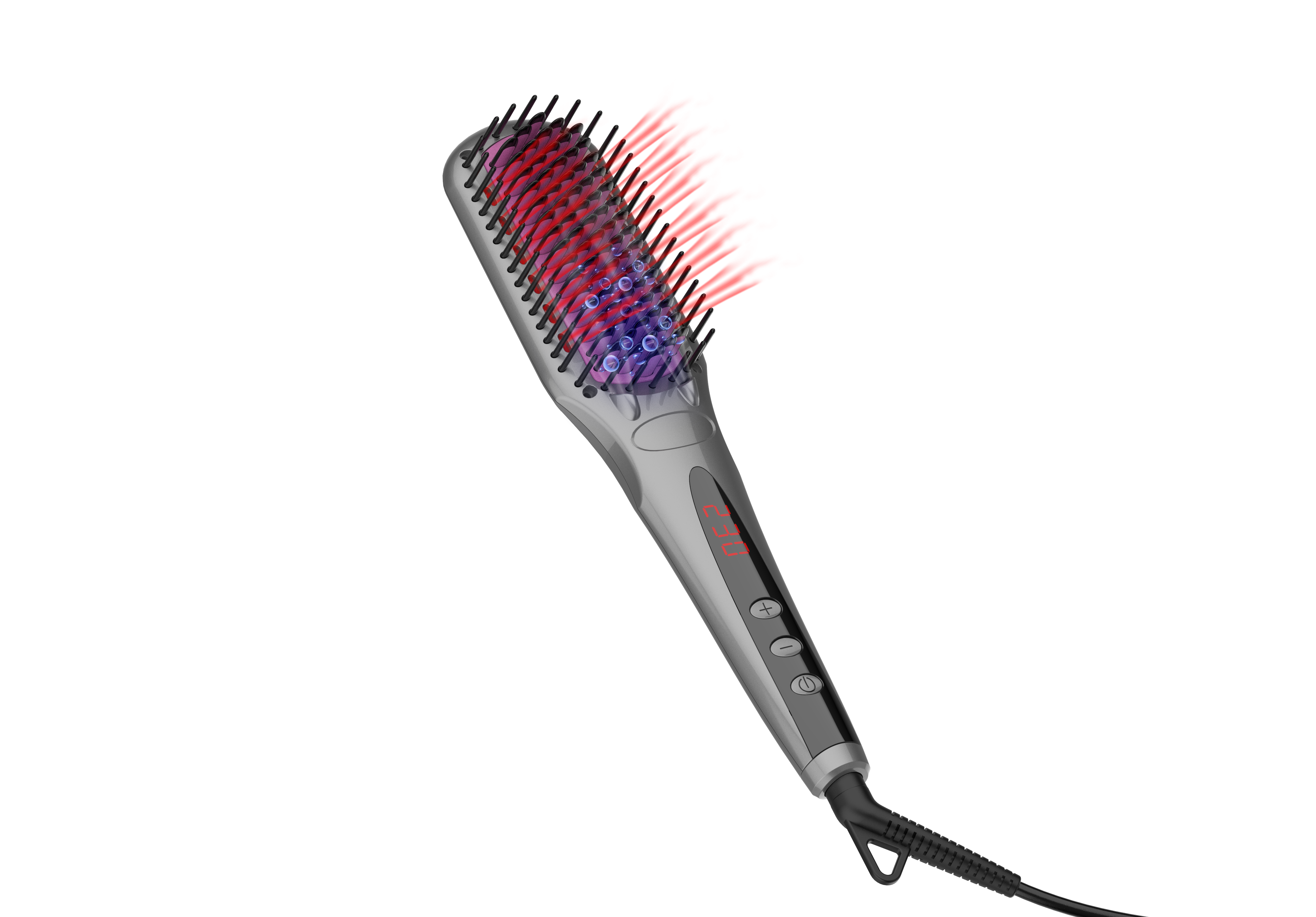 自動赤外線髪のブラシストレートナー、ポータブル電気イオンホットヘアブラシ、プロフェッショナル2インチヘアストレートナーメーカー