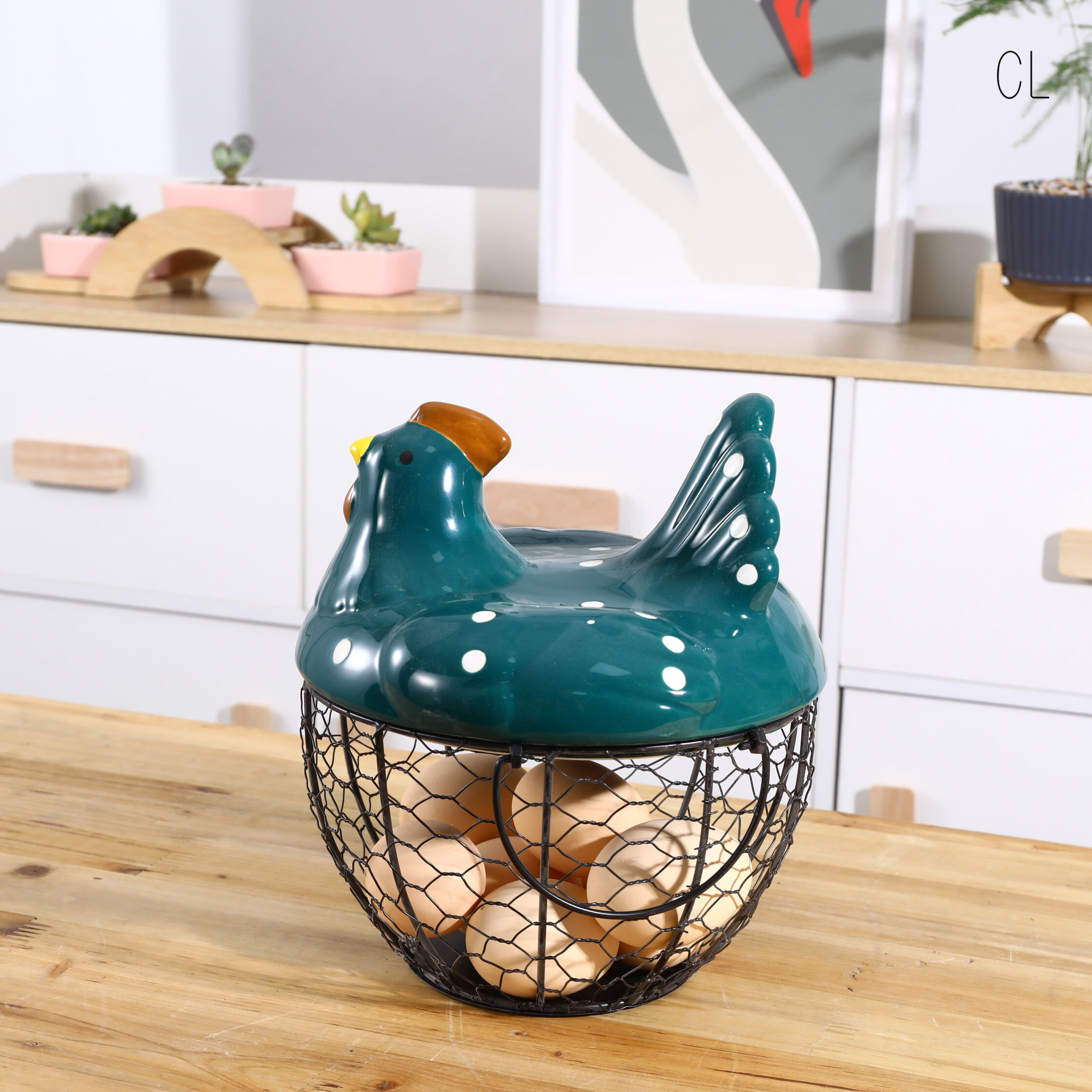 chicken egg storage basket, China ceramic kitchenware wholesale