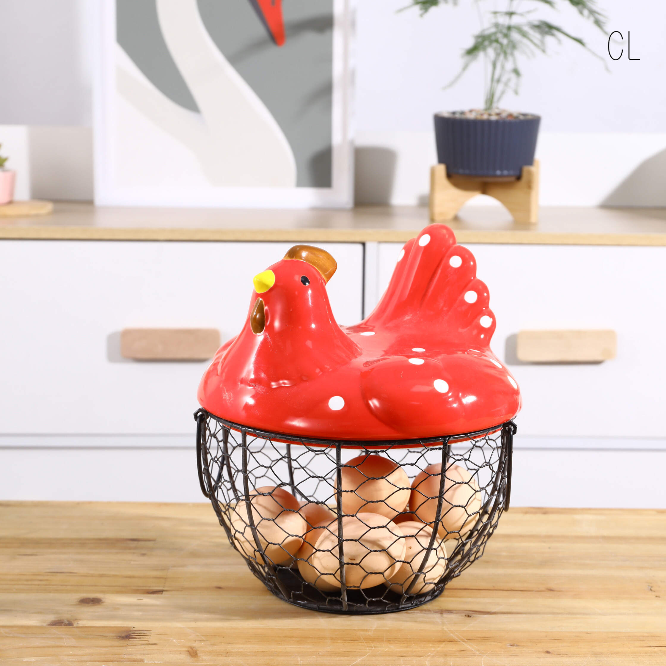 chicken egg storage basket, China ceramic kitchenware wholesale