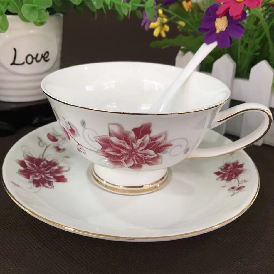 european style coffee cups, gold coffee cup set, tea cup and saucer teapot set, wholesale tea cup and saucer sets