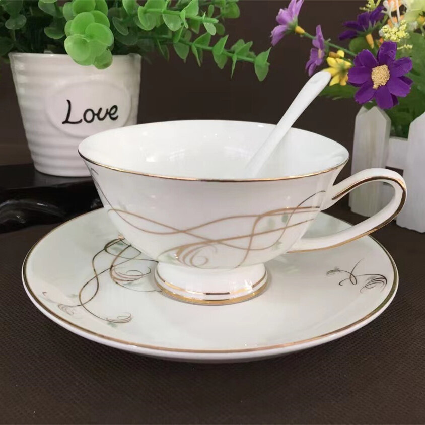 european style coffee cups, gold coffee cup set, tea cup and saucer teapot set, wholesale tea cup and saucer sets