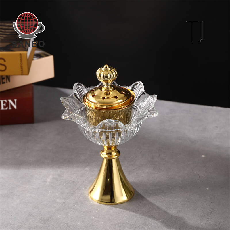 gold incense burner, bakhoor diffuser, charcoal bakhoor burner