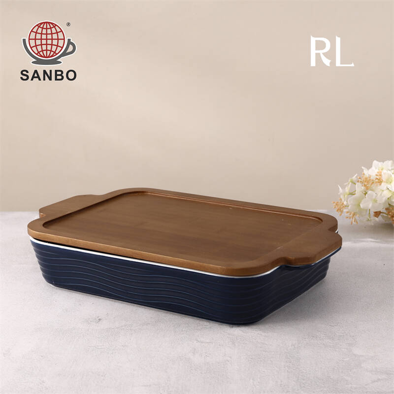 ceramic casserole dish with lid, ceramic rectangular dish, square baking tray