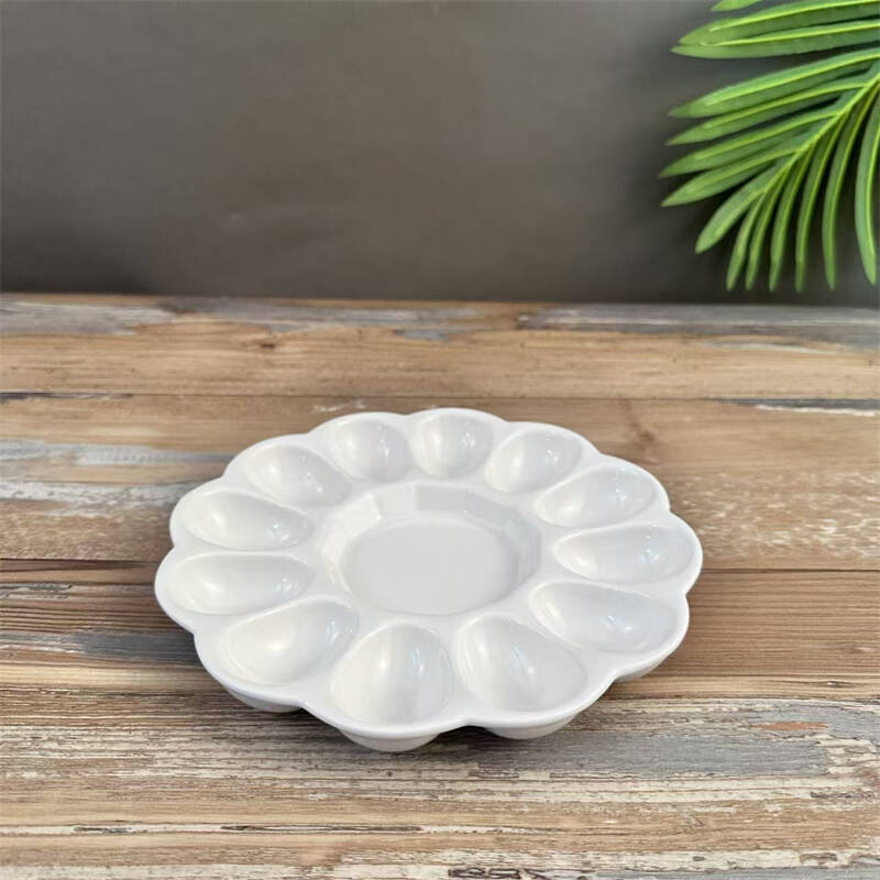 ceramic deviled egg tray, deviled egg serving platter, egg plate