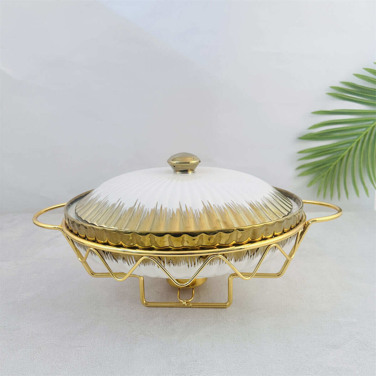 white ceramic chafing dish, ceramic warmer chafing dish, ceramic casserole