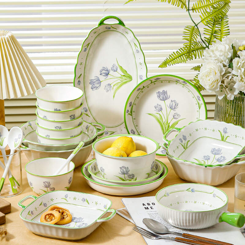 High End Tulip Fancy Tableware Plates And Bowls