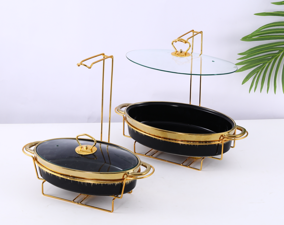 cooking trays for oven, Ceramic baking tray with covered metal frame ,Casserole Dishes for Oven