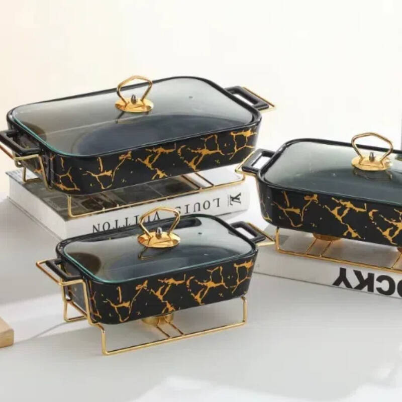 cooking trays for oven, Ceramic baking tray with covered metal frame ,Casserole Dishes for Oven