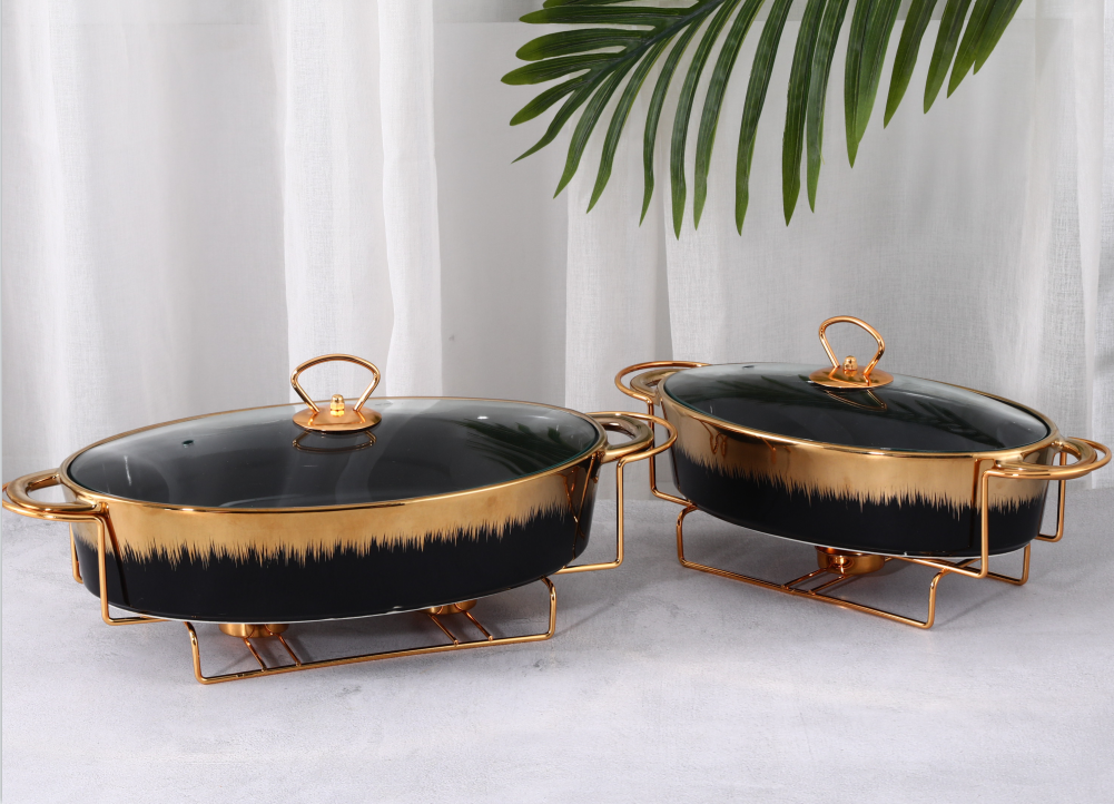 Deluxe Casserole with Metal Stand，Casserole with lid and baking tray，Baking pan wholesale high quality