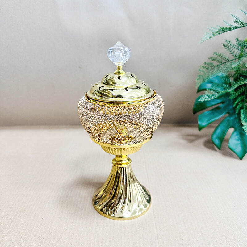 Gold Incense Burner,Bakhoor Frankincense Charcoal Censer,insence burner holder