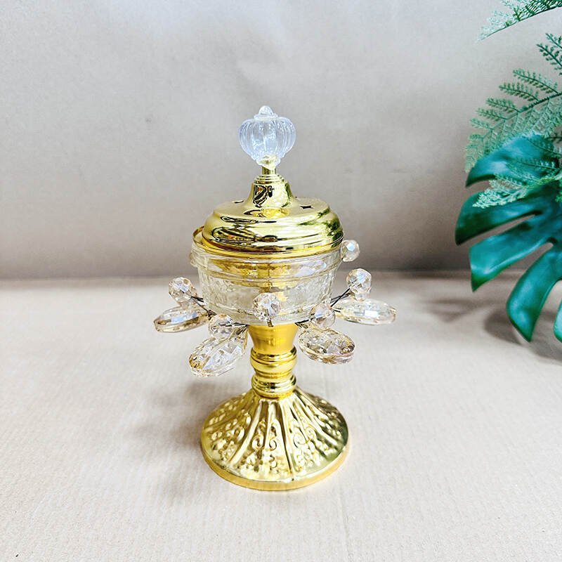 Gold Incense Burner,Bakhoor Frankincense Charcoal Censer,insence burner holder