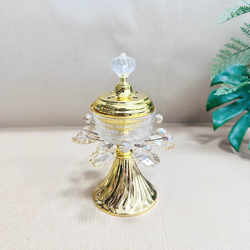 Gold Incense Burner,Bakhoor Frankincense Charcoal Censer,insence burner holder