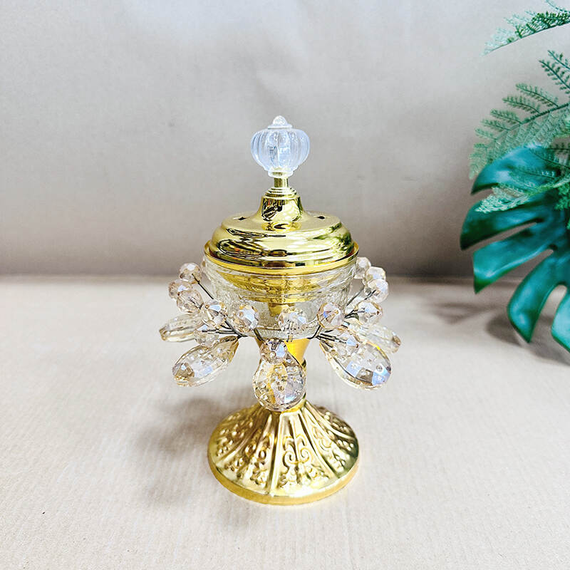 Gold Incense Burner,Bakhoor Frankincense Charcoal Censer,insence burner holder