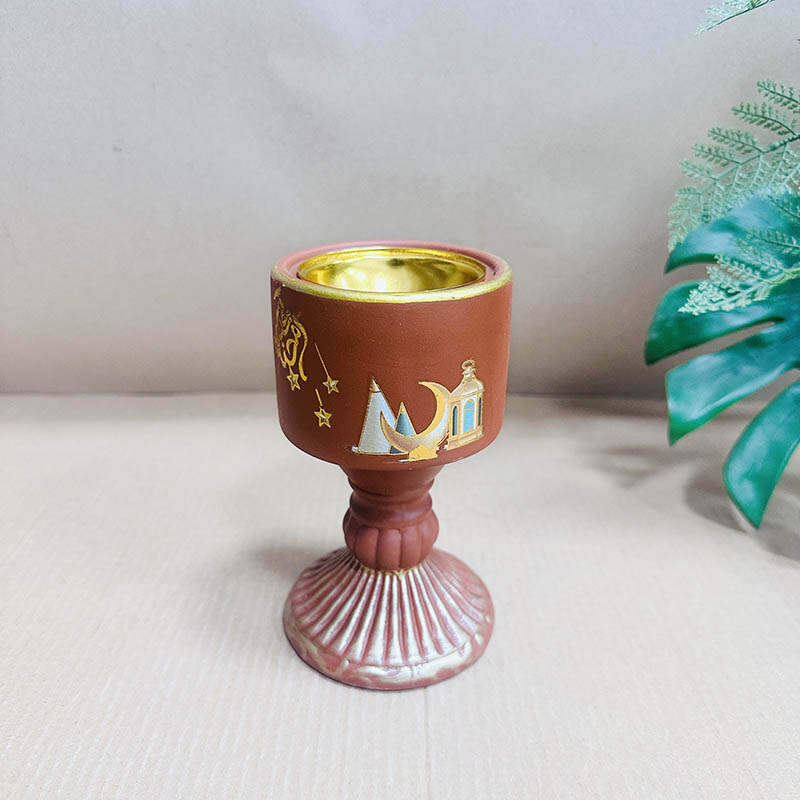 Procurement High quality red brown Hand-made paintings Islamic ceramic candlestick