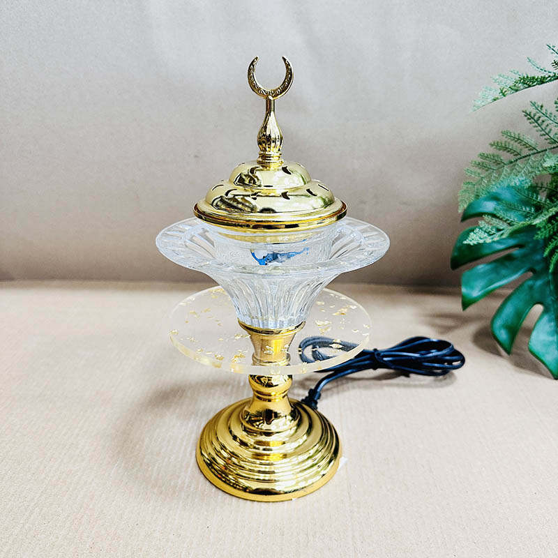 Hot sale middle eastern  electric beautifully decorated glass incense burner