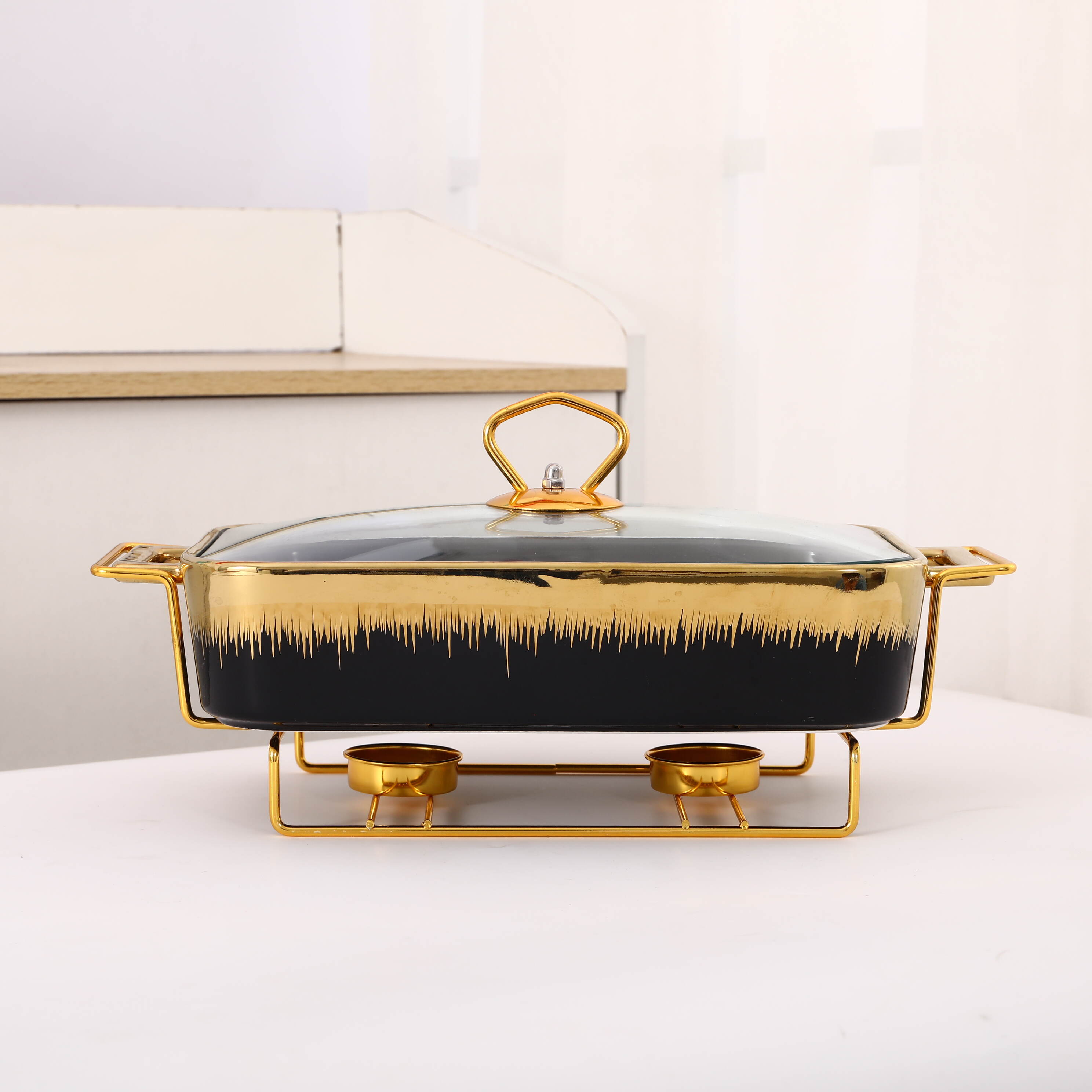 cooking trays for oven, Ceramic baking tray with covered metal frame ,Casserole Dishes for Oven