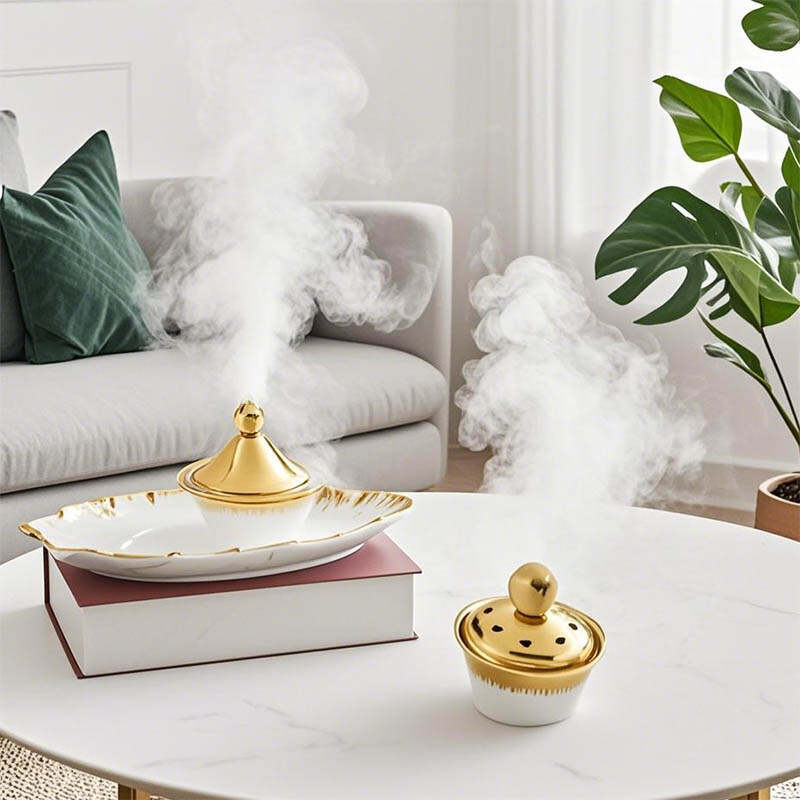 ceramic backflow incense burner，Ceramic aromatherapy container with tray，Fragrance Burner Holder
