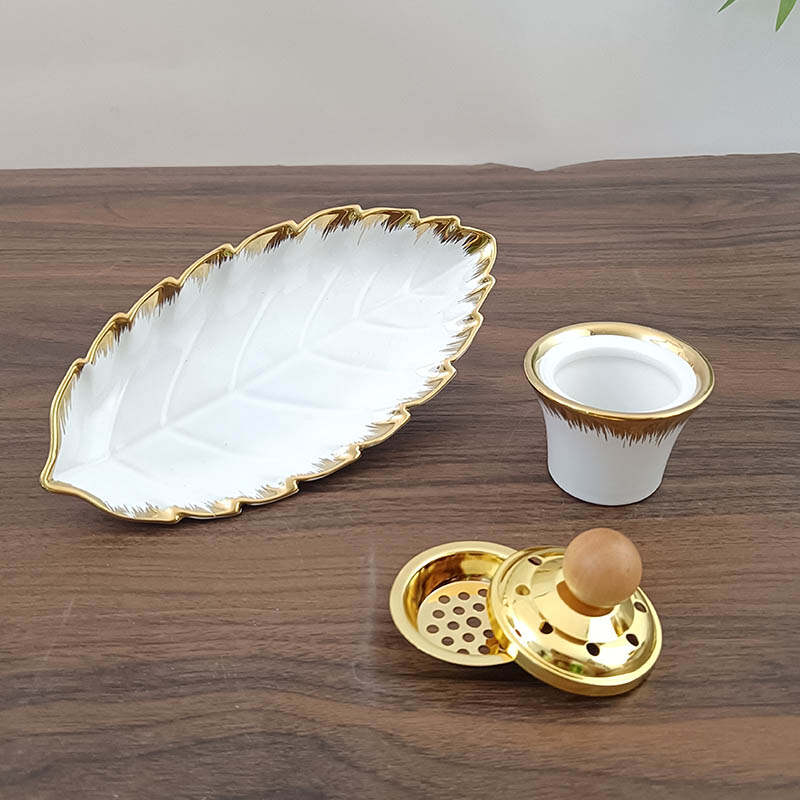 ceramic backflow incense burner，Ceramic aromatherapy container with tray，Fragrance Burner Holder