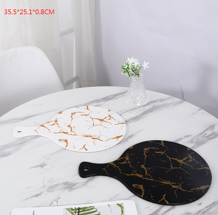 serving trays,serving trays for party,Modern Elegant Marble plate with handle