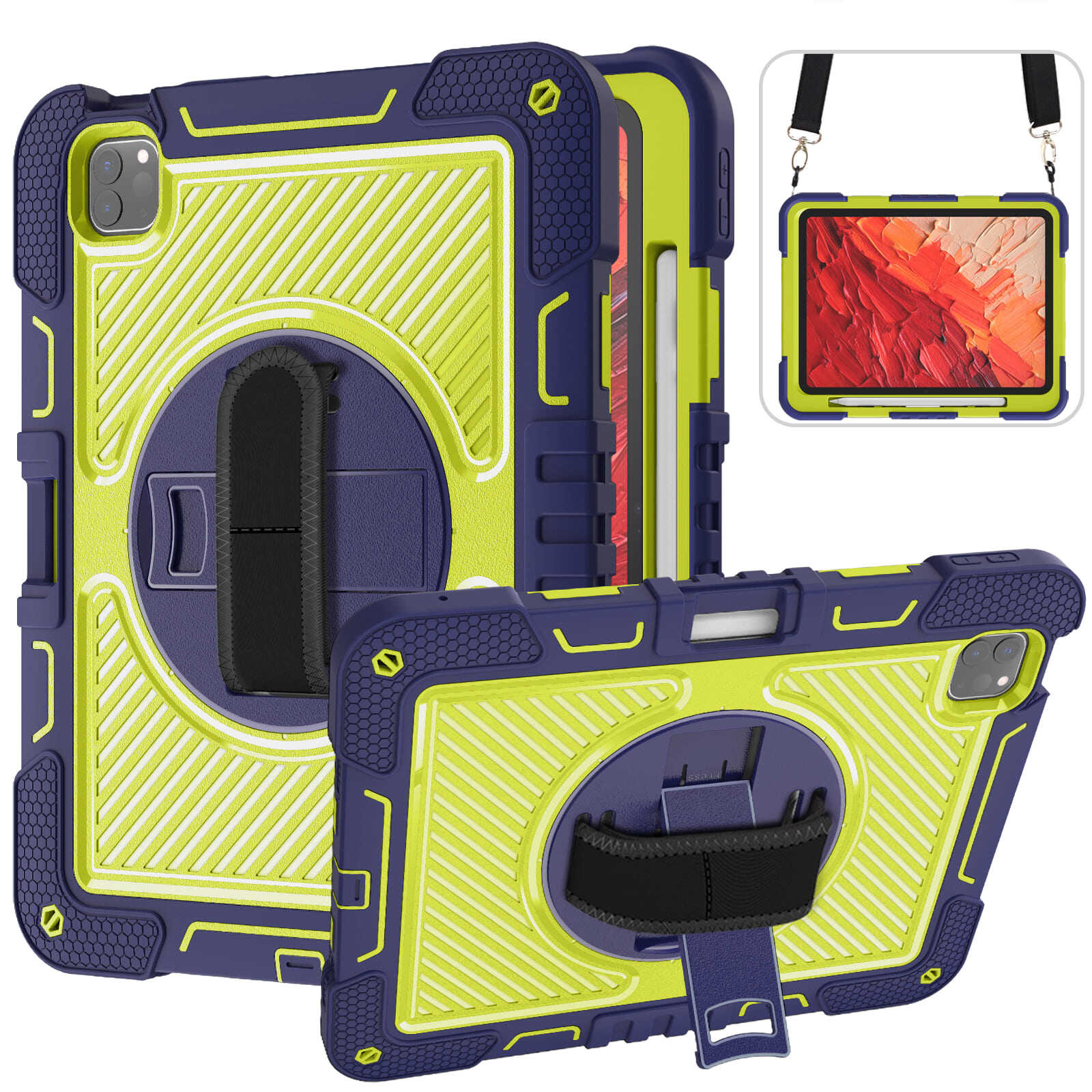 iPad Pro 11 case;Shockproof iPad case;Three-in-one iPad Pro case;Anti-fall tablet case;Durable iPad Pro 11 cover;Protective iPad case;iPad Pro 11 accessories;Lightweight tablet case;iPad Pro 11 drop protection