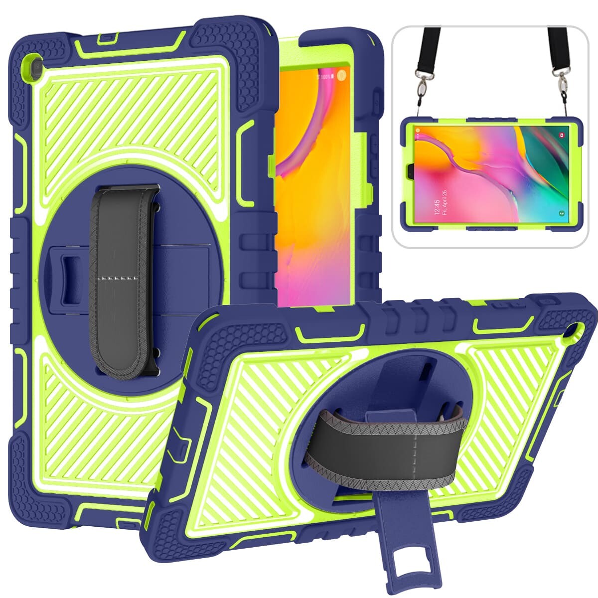 .Samsung Galaxy Tab 10.1 case;360 degree rotation kickstand;Shock absorbent tablet cover;Shoulder strap tablet case;Galaxy Tab 10.1 accessory;Protective tablet case;Rotating kickstand case;Durable tablet cover;Tablet case with shoulder strap;Lightweight shockproof case;Samsung 10.1 protective cover;Versatile tablet case;Everyday use tablet case;Stylish tablet protection;Portable tablet case with strap