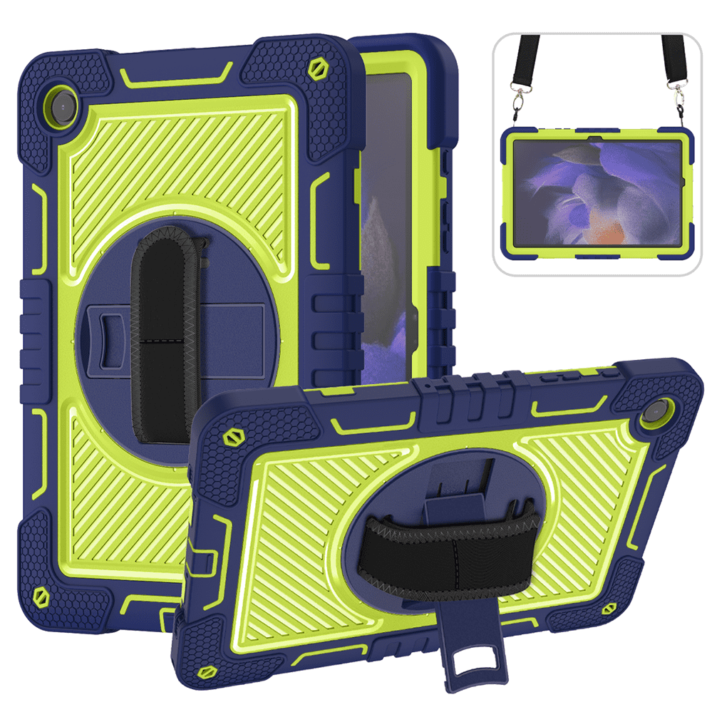 Samsung Galaxy Tab A9 case;360 degree rotation kickstand;Shock absorbent tablet cover;Shoulder strap tablet case;Galaxy Tab A9 accessory;Protective tablet case;Rotating kickstand case;Durable tablet cover;Tablet case with shoulder strap;Lightweight shockproof case;Samsung A9 protective cover;Versatile tablet case;Everyday use tablet case;Stylish tablet protection;Portable tablet case with strap