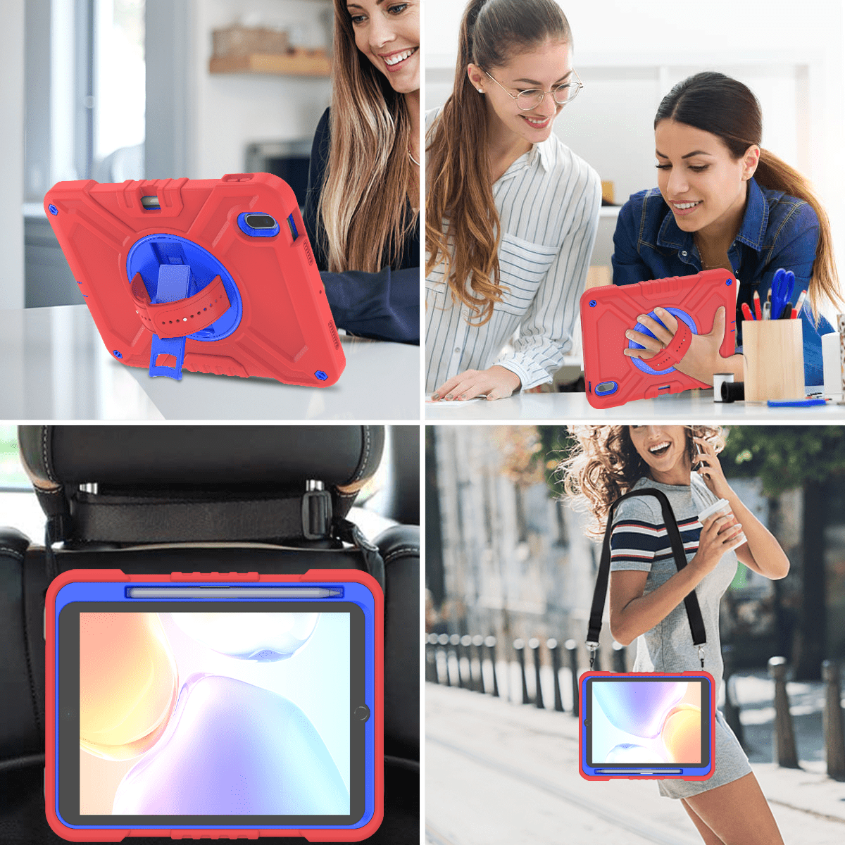 iPad 10.9 case;360 rotatable kickstand;waist shoulder strap tablet cover;full protection iPad case;shockproof tablet cover;portable iPad accessory;adjustable shoulder strap iPad case;durable iPad 10.9 cover;multifunctional tablet case;protective iPad cover