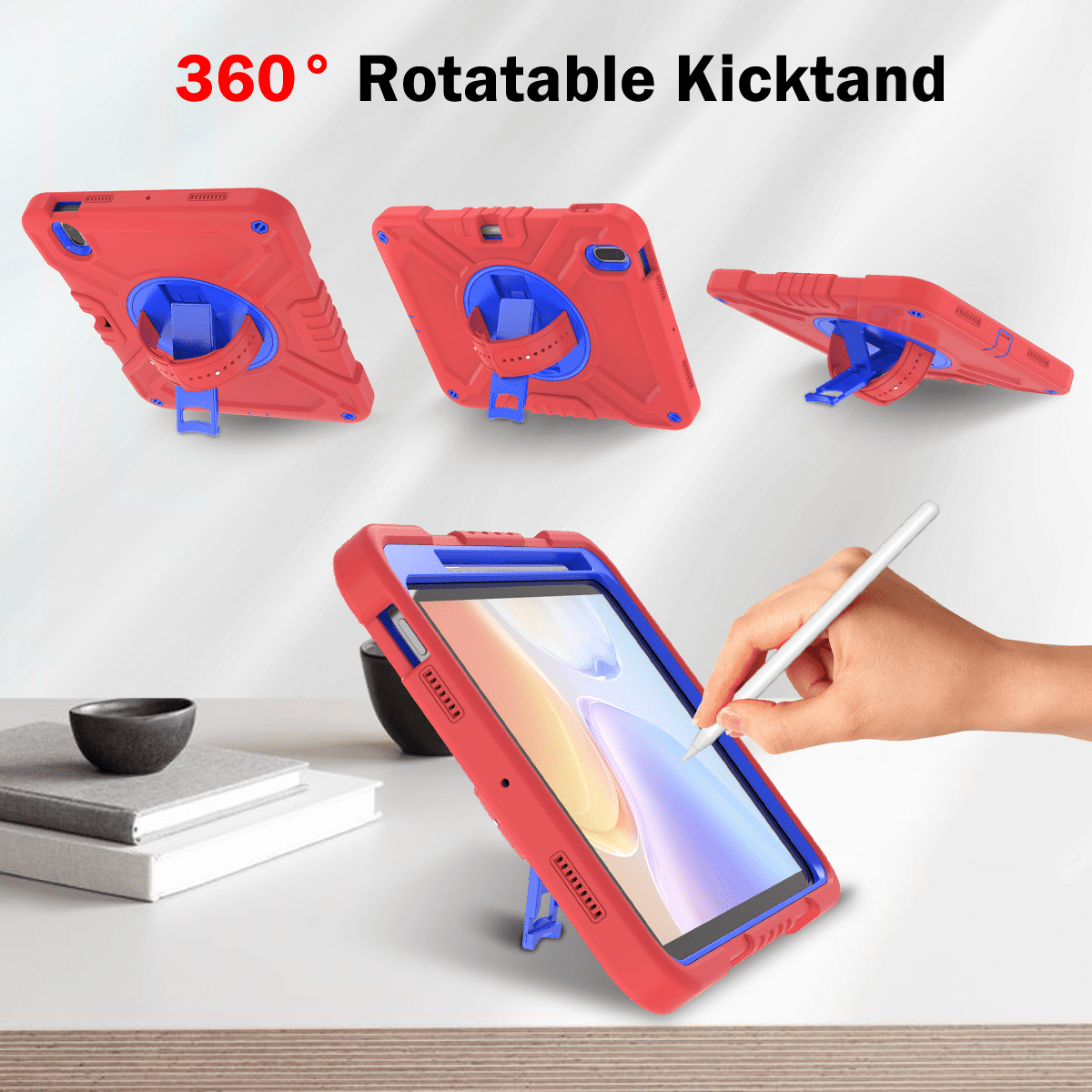 iPad 10.9 case;360 rotatable kickstand;waist shoulder strap tablet cover;full protection iPad case;shockproof tablet cover;portable iPad accessory;adjustable shoulder strap iPad case;durable iPad 10.9 cover;multifunctional tablet case;protective iPad cover