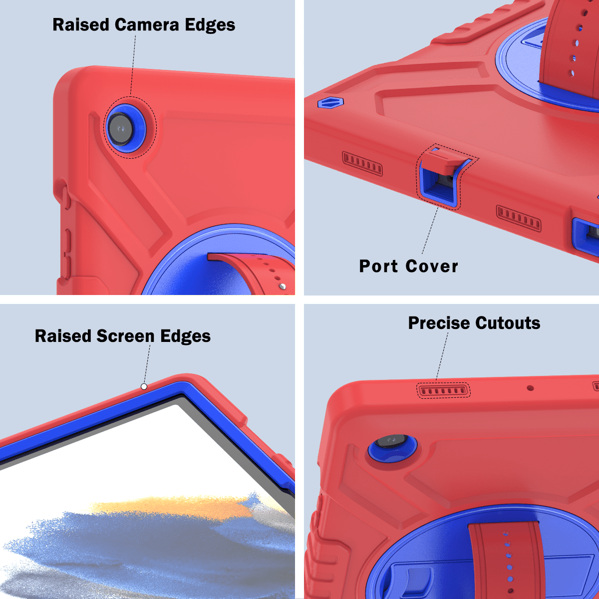 Samsung Galaxy Tab A8 case;360 rotatable kickstand;waist shoulder strap tablet cover;full protection Pad case;shockproof tablet cover;portable Pad accessory;adjustable shoulder strap Pad case;durable Samsung Galaxy Tab A8 cover;multifunctional tablet case;protective Pad cover