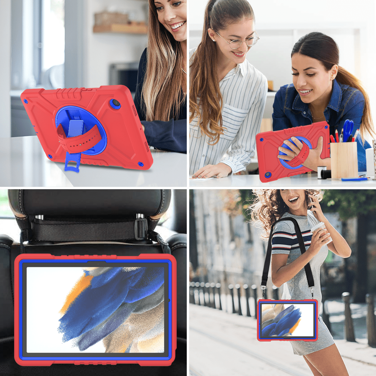 Samsung Galaxy Tab A8 case;360 rotatable kickstand;waist shoulder strap tablet cover;full protection Pad case;shockproof tablet cover;portable Pad accessory;adjustable shoulder strap Pad case;durable Samsung Galaxy Tab A8 cover;multifunctional tablet case;protective Pad cover