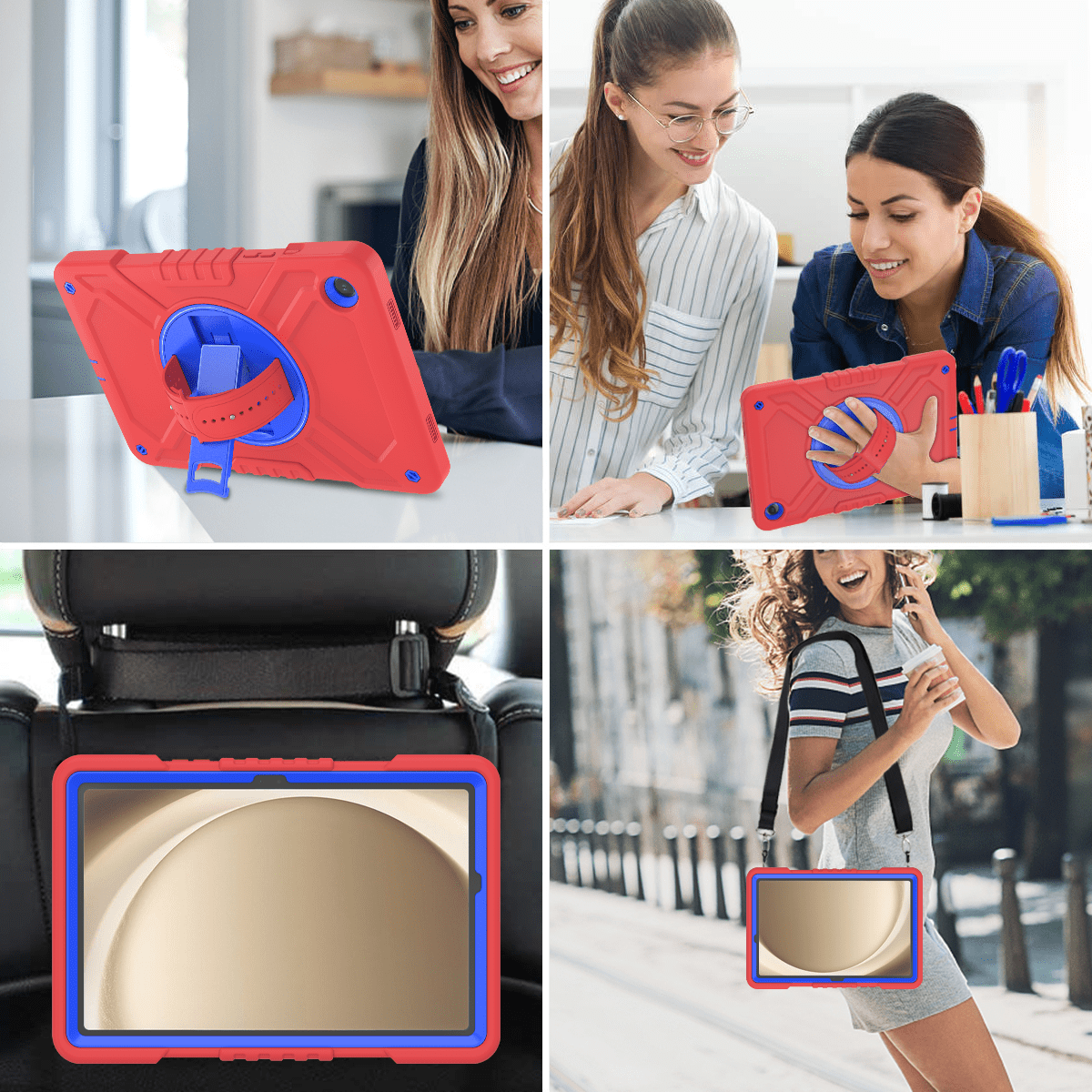 Samsung Galaxy Tab A9+ case;360 rotatable kickstand;waist shoulder strap tablet cover;full protection Pad case;shockproof tablet cover;portable Pad accessory;adjustable shoulder strap Pad case;durable Samsung Galaxy Tab A9+ cover;multifunctional tablet case;protective Pad cover