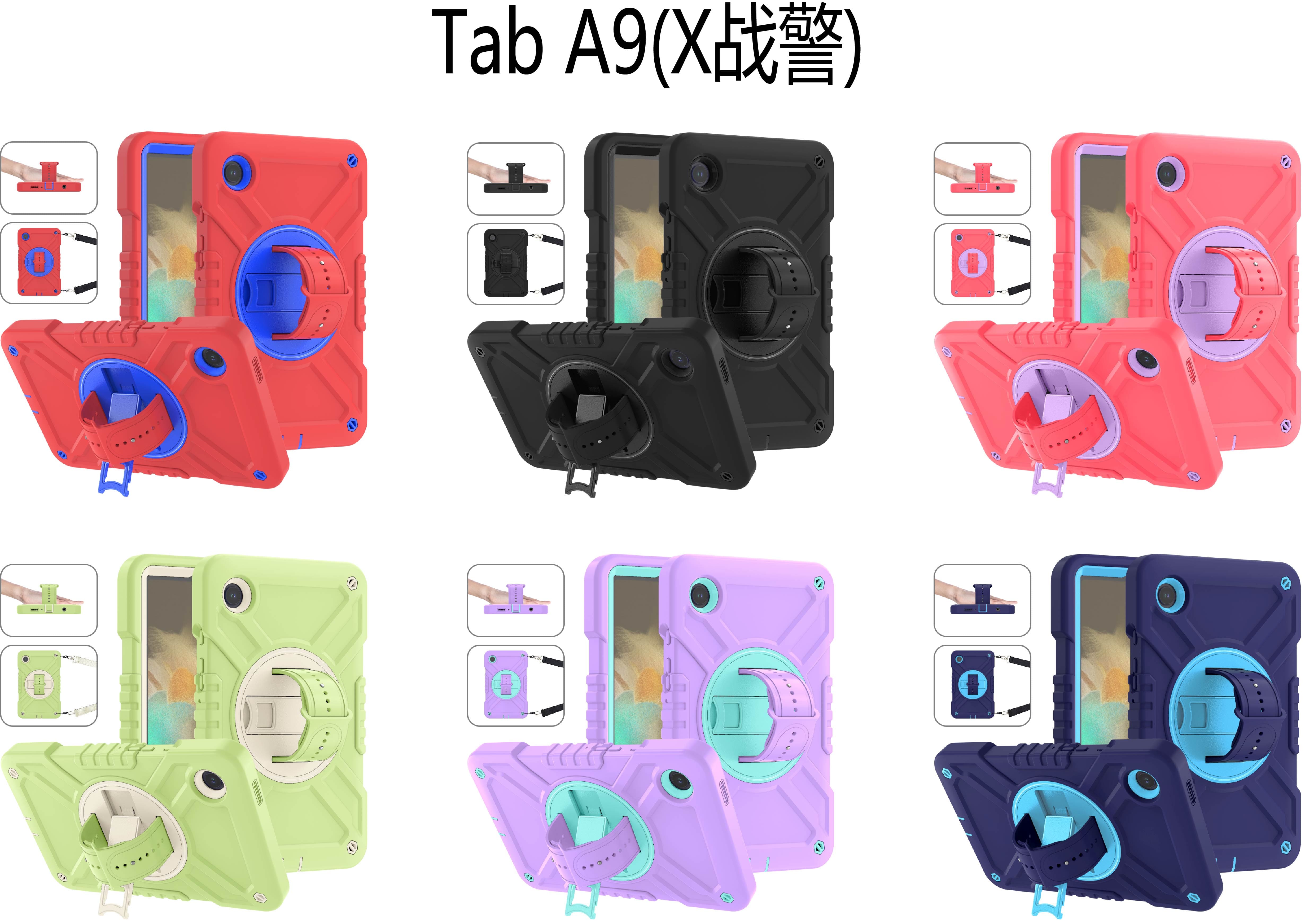 Samsung Galaxy Tab A9 case;360 rotatable kickstand;waist shoulder strap tablet cover;full protection Pad case;shockproof tablet cover;portable Pad accessory;adjustable shoulder strap Pad case;durable Samsung Galaxy Tab A9 cover;multifunctional tablet case;protective Pad cover