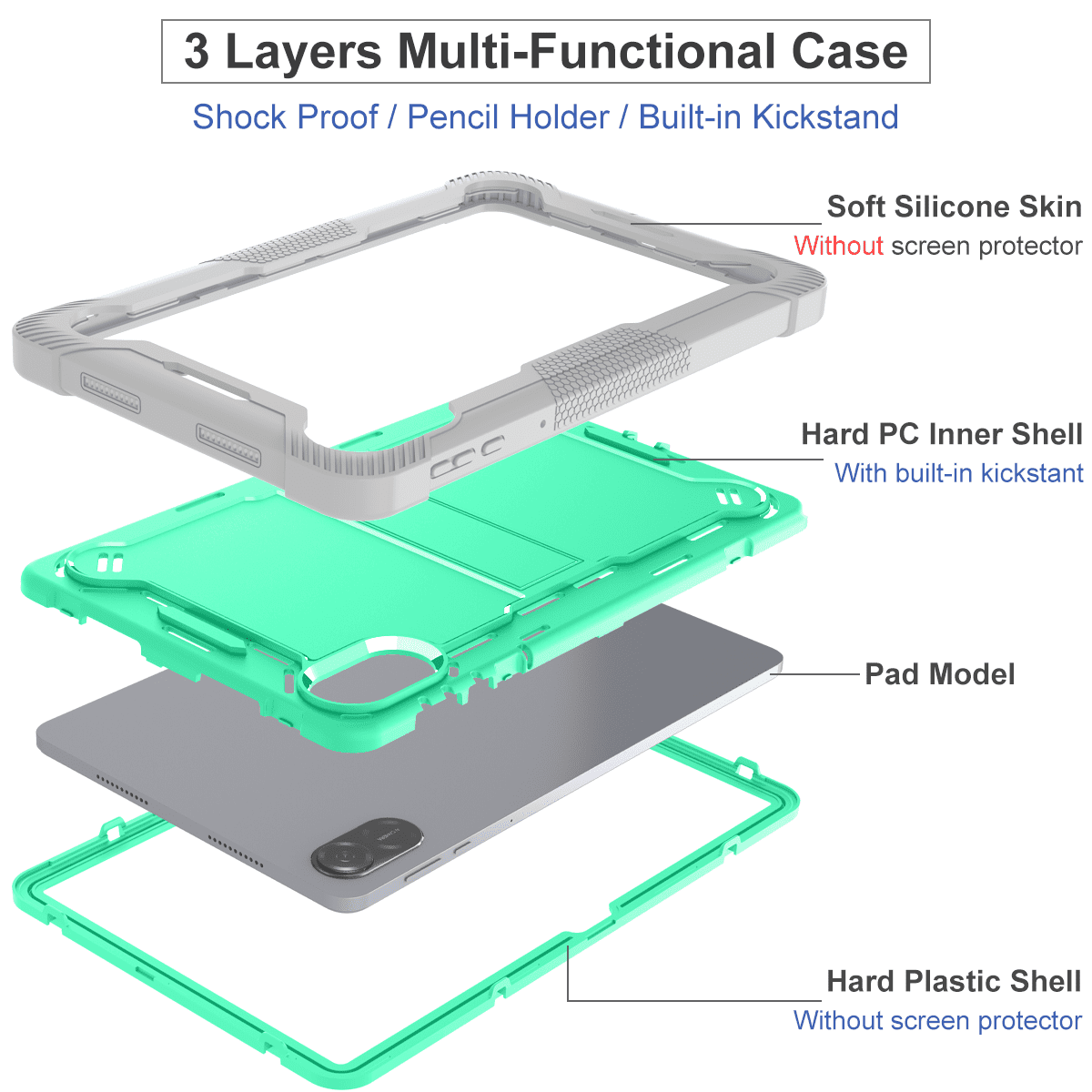 .Heavy Duty Shockproof Case;Honor Pad X9 Case;Rugged Armor Tablet Cover;Kickstand Tablet Protective Cover;Shockproof Tablet Case;Durable Tablet Case for Pad X9;Protective Case for Honor Pad X9;Rugged Protection Tablet Case;Lightweight Shockproof Cover;Honor Pad X9 Drop Protection