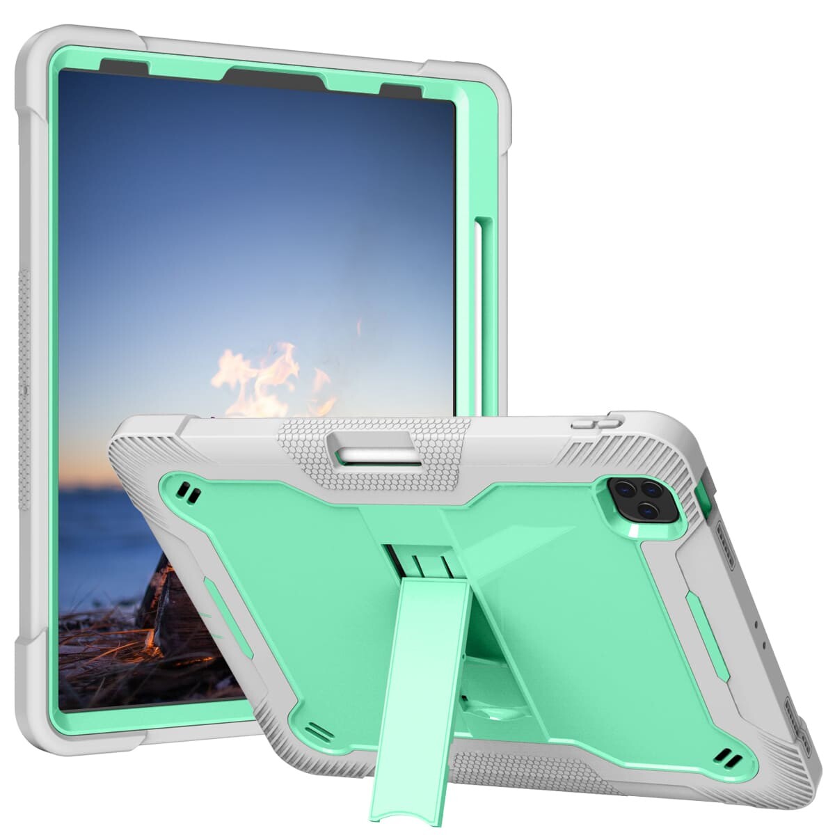 iPad 12.9 case;Shockproof tablet case;Three-in-one iPad case;Anti-fall protective case;Durable iPad cover;iPad case with screen protector;Lightweight iPad case;Heavy-duty tablet case;iPad 12.9 protection;Premium iPad accessories