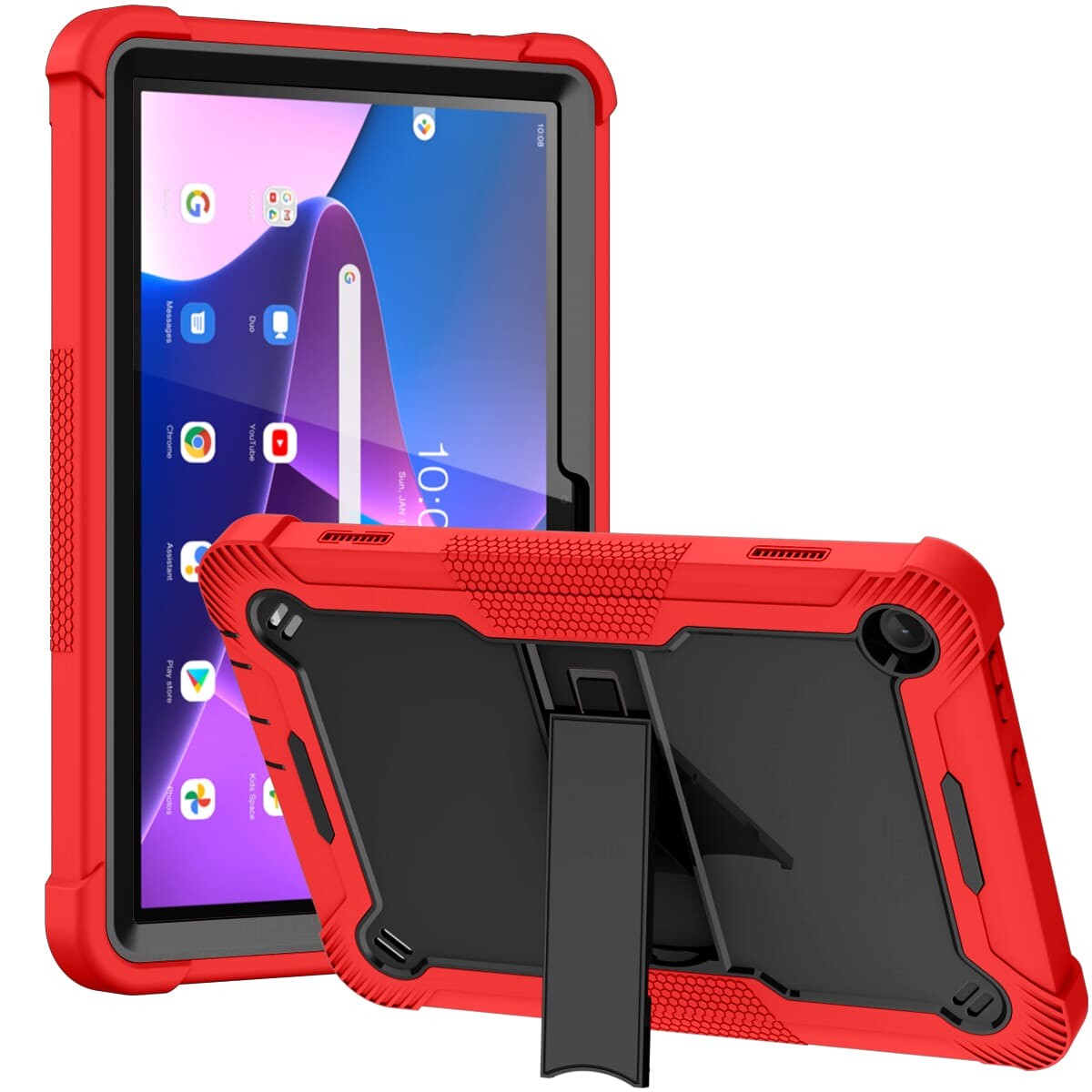 .Heavy Duty Shockproof Case;Lenovo TAB M10 Case;Rugged Armor Tablet Cover;Kickstand Tablet Protective Cover;Shockproof Tablet Case;Durable Tablet Case for TAB M10;Protective Case for TAB M10;Rugged Protection Tablet Case;Lightweight Shockproof Cover;TAB M10 Drop Protection