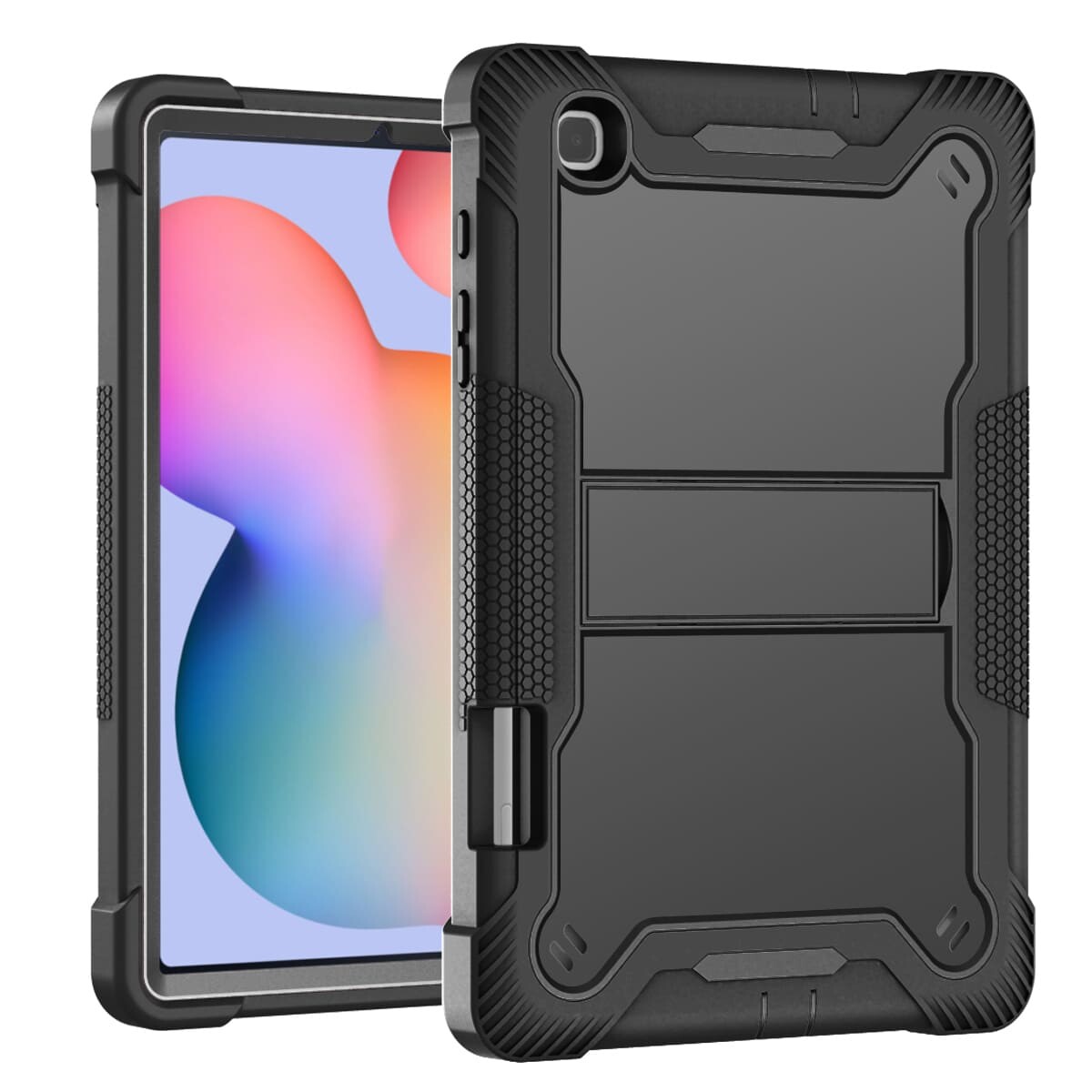 .Heavy Duty Shockproof Case;Samsung Galaxy Tab S6 Lite Case;Rugged Armor Tablet Cover;Kickstand Tablet Protective Cover;Shockproof Tablet Case;Durable Tablet Case for S6 Lite;Protective Case for Galaxy Tab S6 Lite;Rugged Protection Tablet Case;Lightweight Shockproof Cover;Galaxy Tab S6 Lite Drop Protection